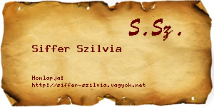 Siffer Szilvia névjegykártya